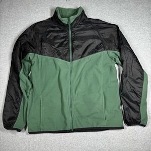 Vintage Nike Sportswear Windrunner Zip-Up Green & Black Fleece and Nylon Size XL